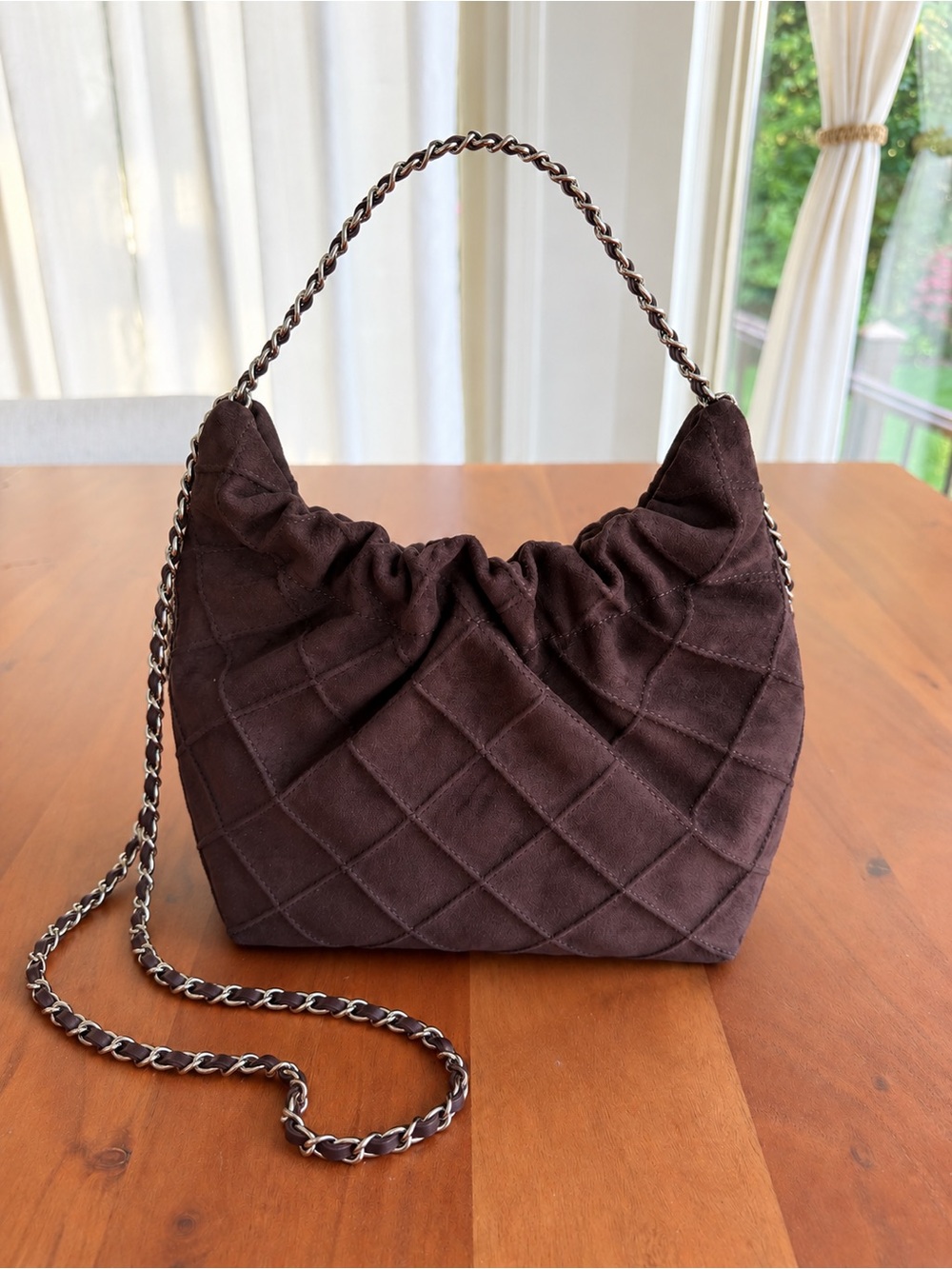 NWT Tory Burch Fleming Mini Suede Hobo Licorice Crossbody MSRP $500 🤎